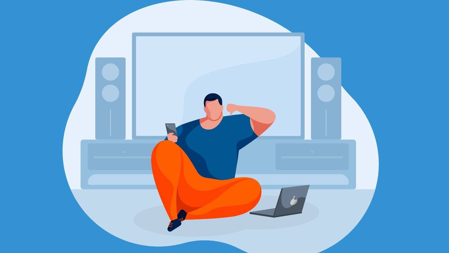 Digital well-being in workplace illustration